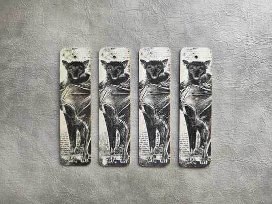 Bat Wooden Bookmark | Handmade | Original Art Decoupage