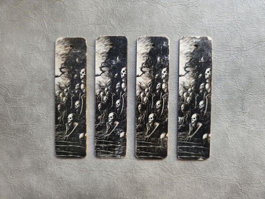 Abyss of Death Wooden Bookmark | Handmade | Original Art Decoupage