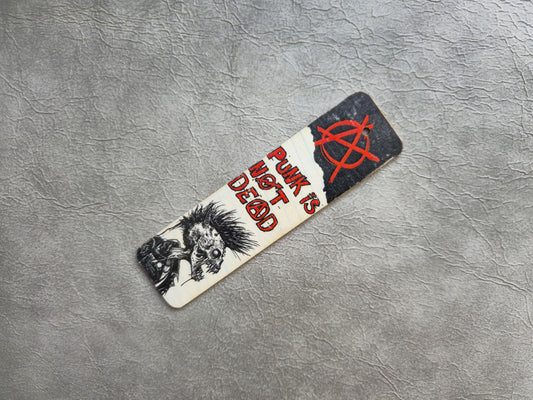 Punk Is Not Dead Wooden Bookmark | Handmade | Original Art Decoupage