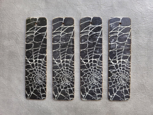 Spider Web Wooden Bookmark | Handmade | Original Art Decoupage