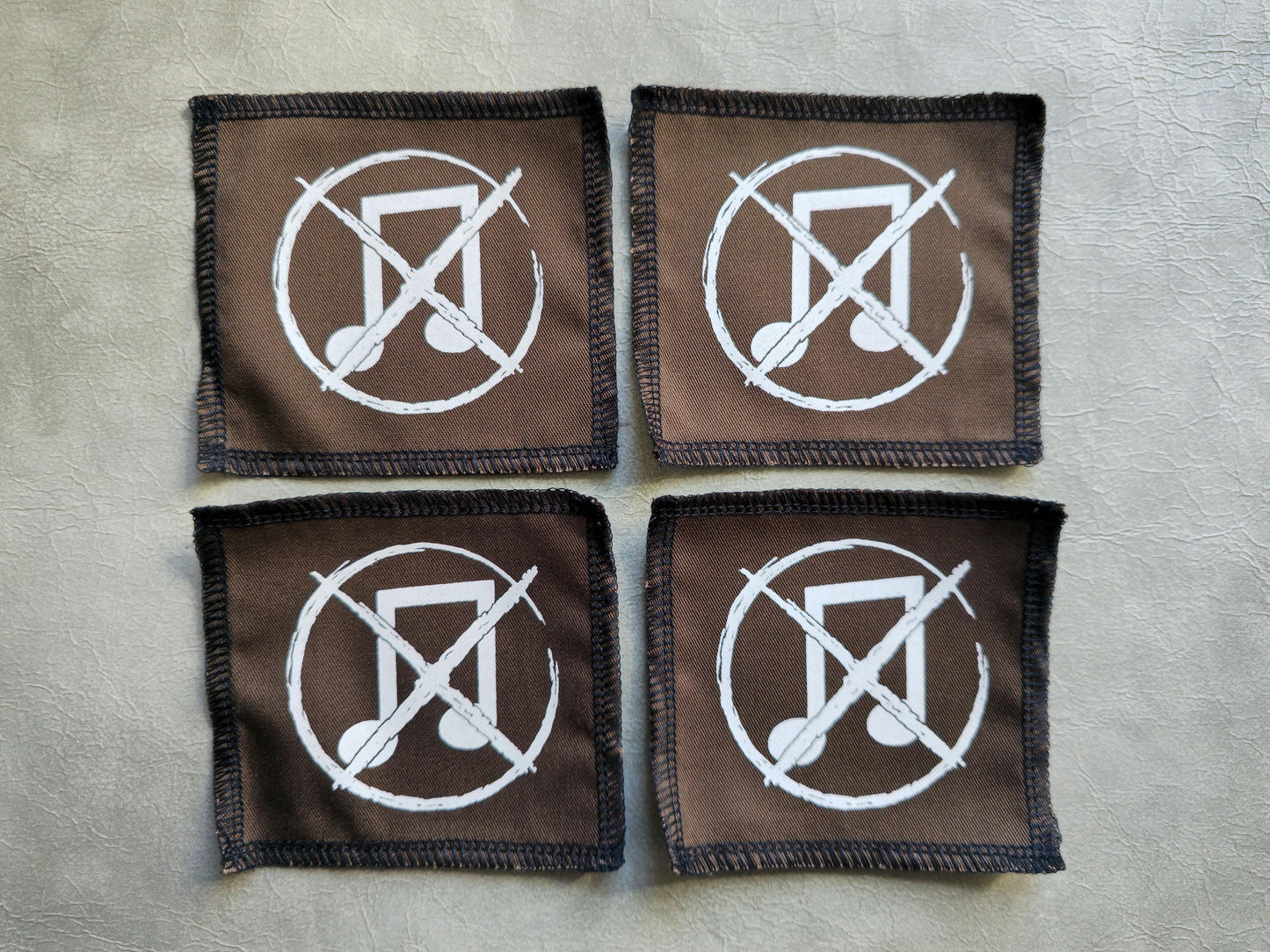 Grind Not Music Symbol Patch | Handmade Screen Printed | Punk Patch