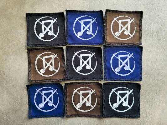 Grind Not Music Symbol Patch | Handmade Screen Printed | Punk Patch