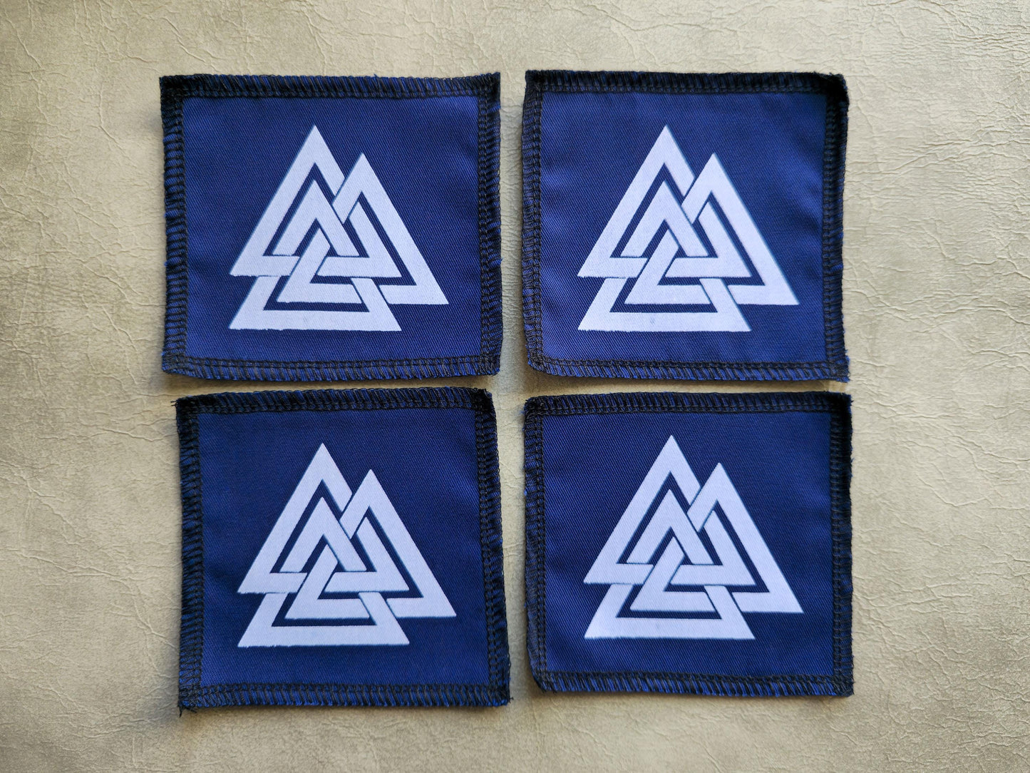 Valknut Symbol Patch | Handmade Screen Printed | Punk Patch