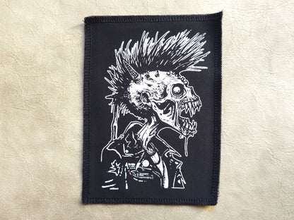 Zombie Punx Patch | Handmade Screen Printed | Punk Sew on Patch