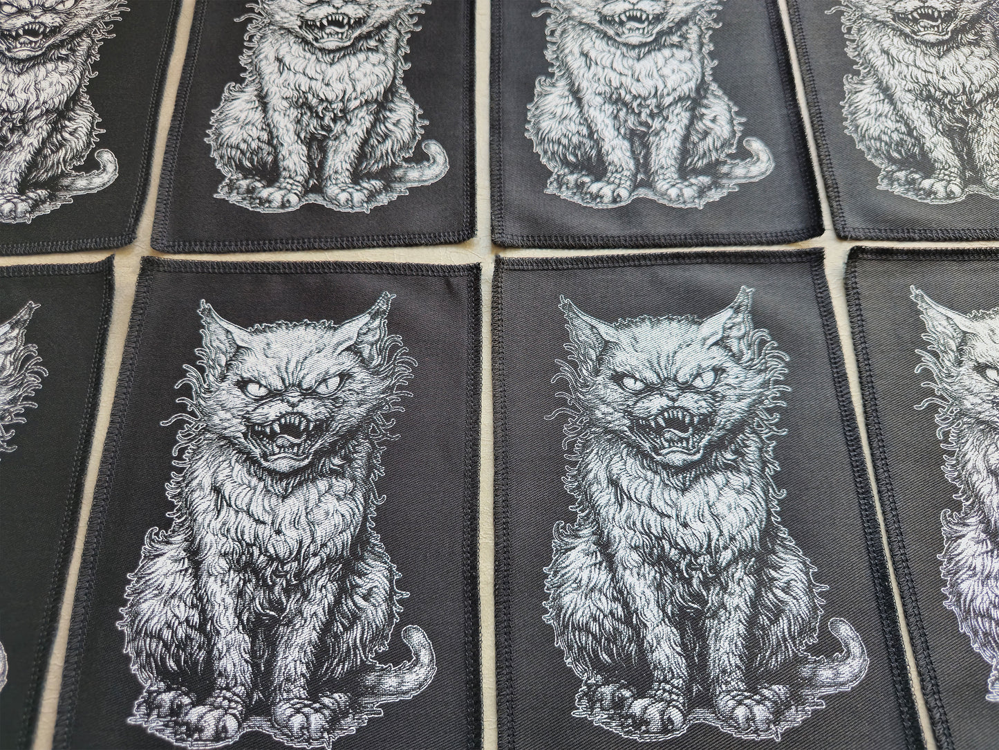 Freaky Cat Patch | Handmade Screen Printed Patch | Sew On Patch