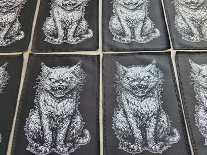 Freaky Cat Patch | Handmade Screen Printed Patch | Sew On Patch