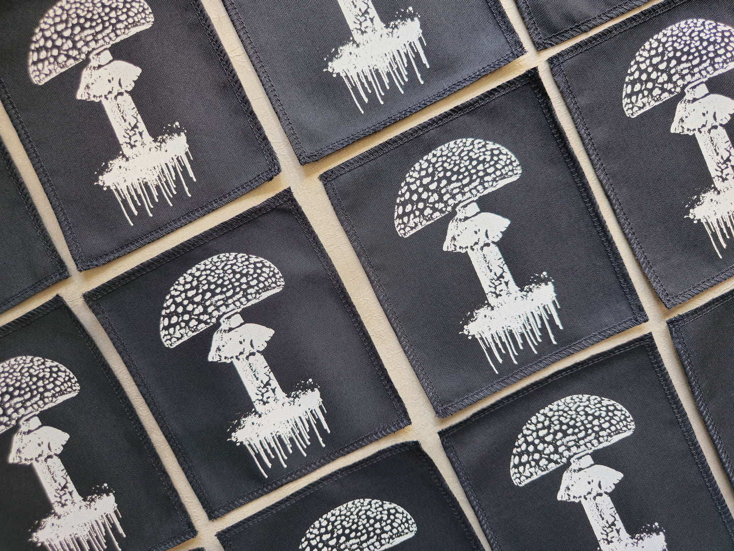 Toadstool Mushroom Patch |  Handmade Screen Printed Patch | Sew On Patch