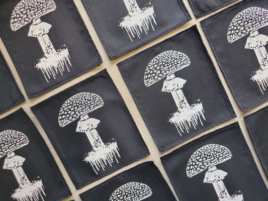 Toadstool Mushroom Patch |  Handmade Screen Printed Patch | Sew On Patch