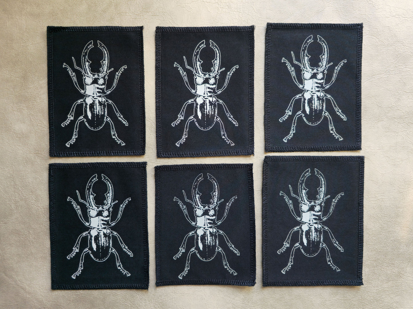 Stag Beetle Patch |  Handmade Screen Printed Patch | Sew On Patch