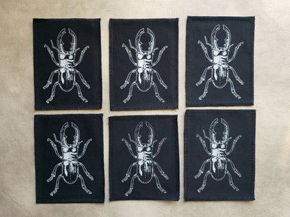 Stag Beetle Patch |  Handmade Screen Printed Patch | Sew On Patch