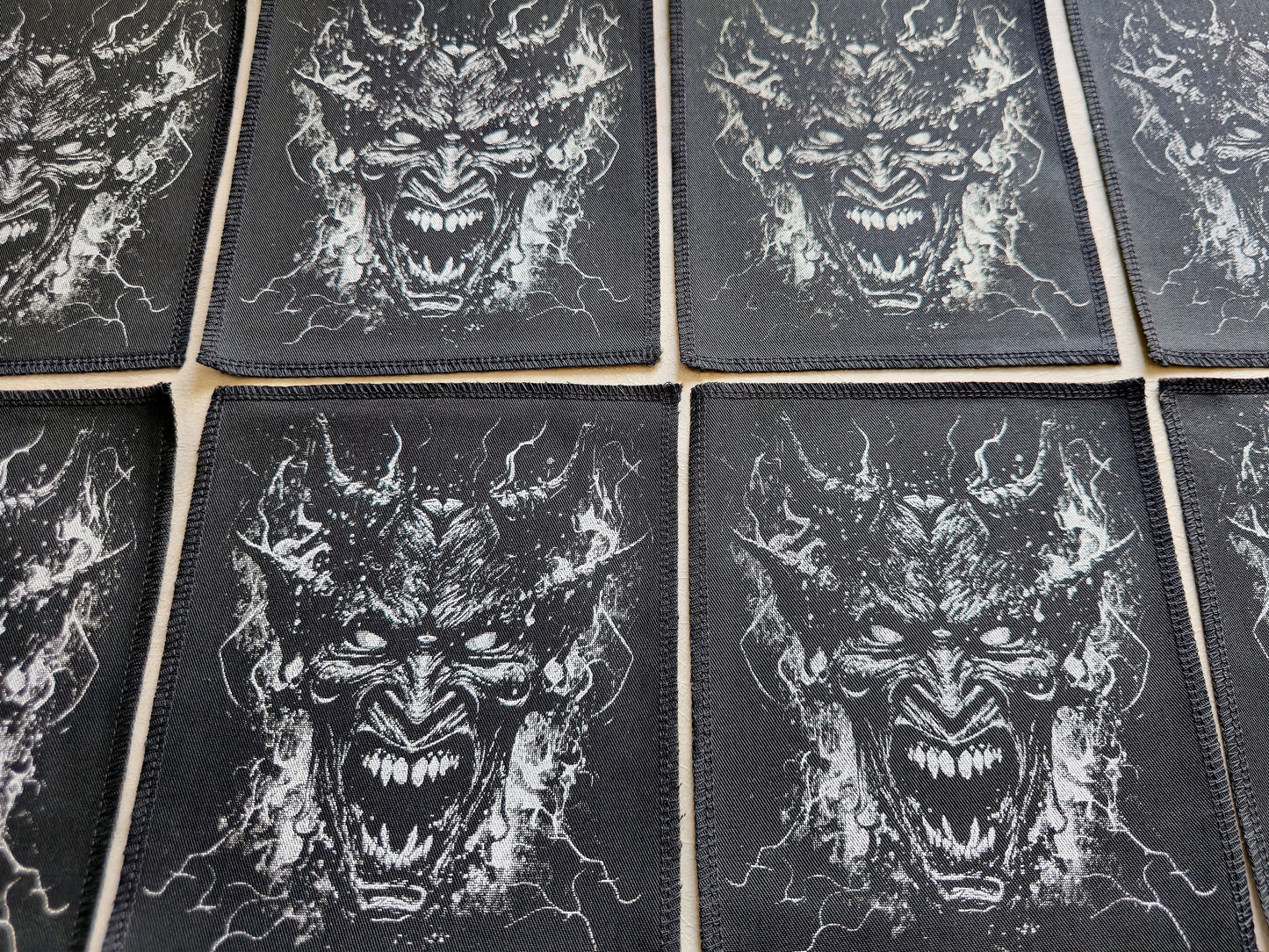 Screaming Devil Patch | Handmade Screen Printed Patch | Sew On Patch