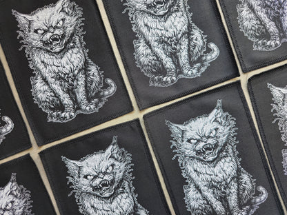 Freaky Cat Patch | Handmade Screen Printed Patch | Sew On Patch