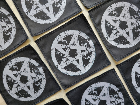 Pentagram Patch | Handmade Screen Printed Patch | Sew On Patch