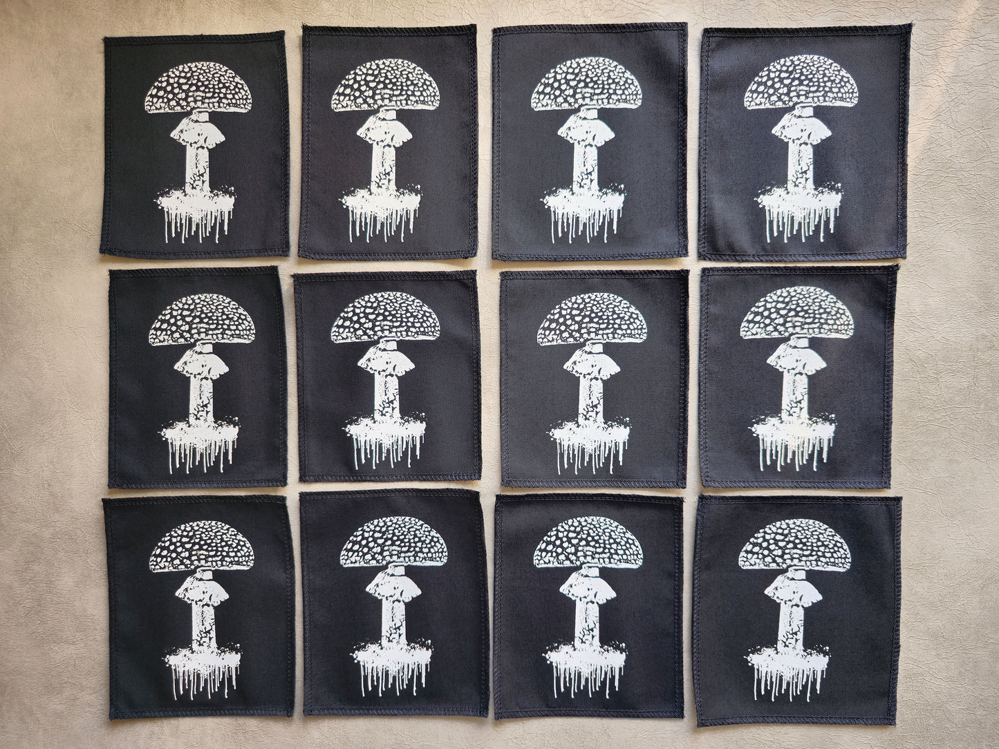 Toadstool Mushroom Patch |  Handmade Screen Printed Patch | Sew On Patch