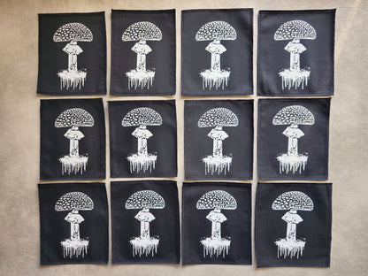 Toadstool Mushroom Patch |  Handmade Screen Printed Patch | Sew On Patch