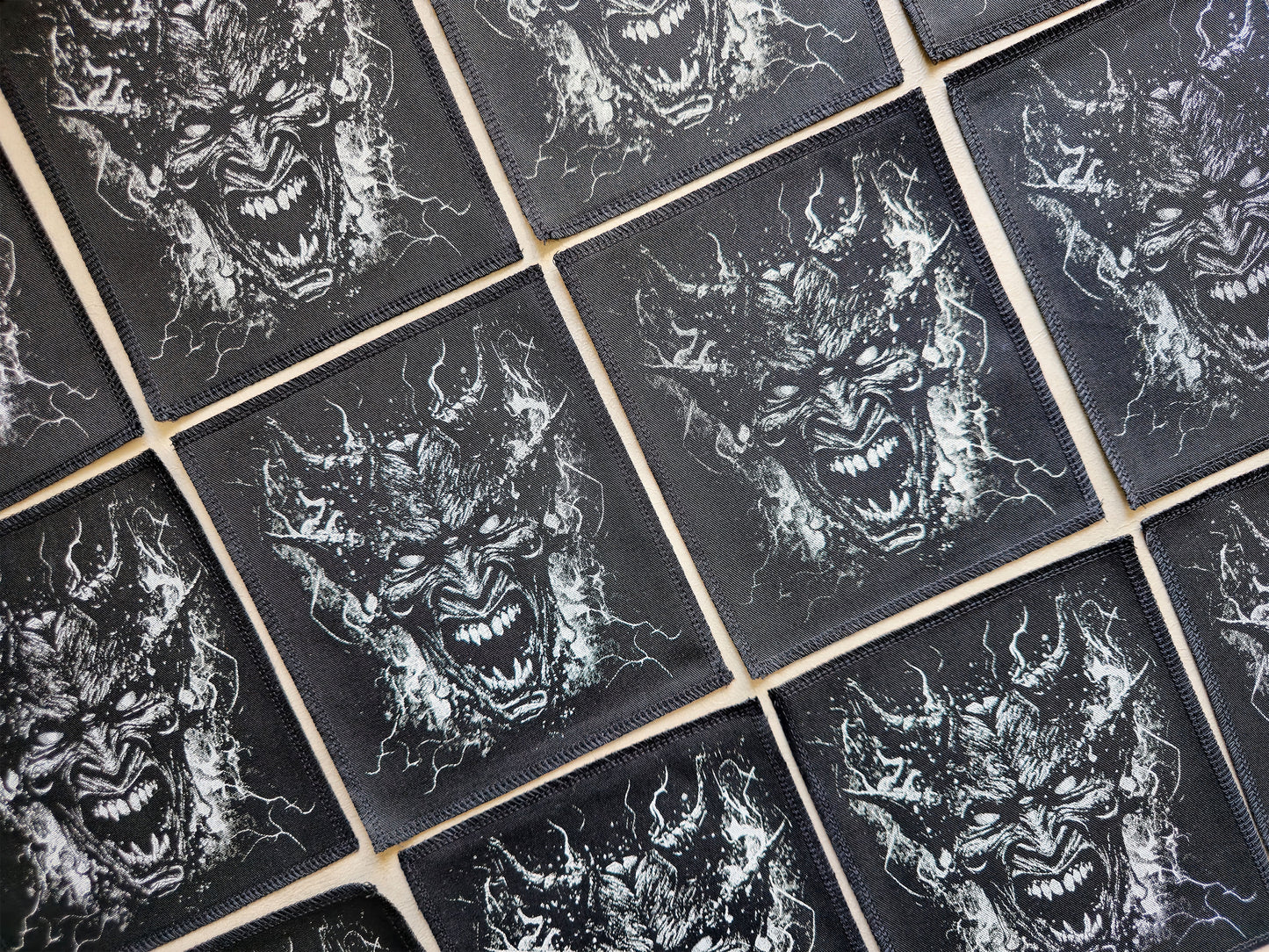 Screaming Devil Patch | Handmade Screen Printed Patch | Sew On Patch