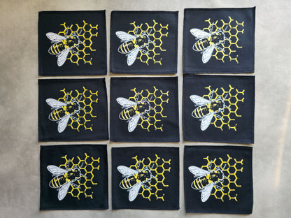 Bee Comb Patch | Handmade Screen Printed Patch | Sew On Patch