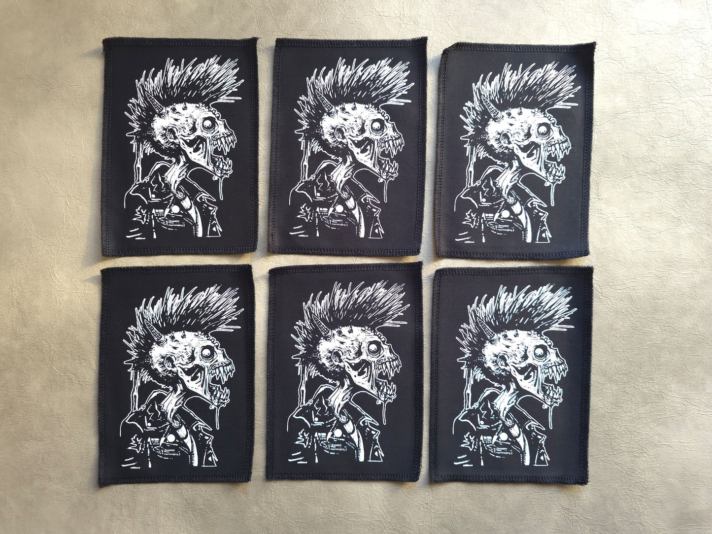 Zombie Punx Patch | Handmade Screen Printed | Punk Sew on Patch