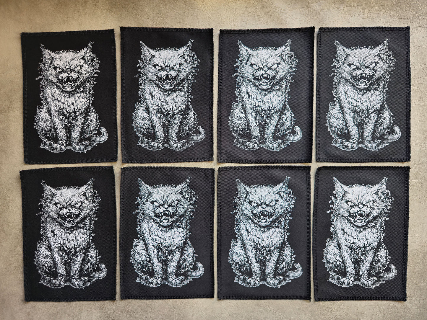 Freaky Cat Patch | Handmade Screen Printed Patch | Sew On Patch