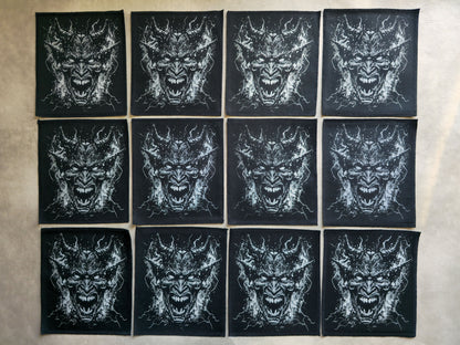 Screaming Devil Patch | Handmade Screen Printed Patch | Sew On Patch