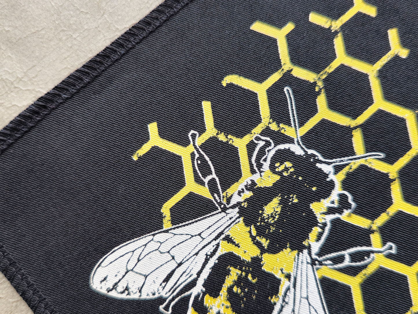 Bee Comb Patch | Handmade Screen Printed Patch | Sew On Patch