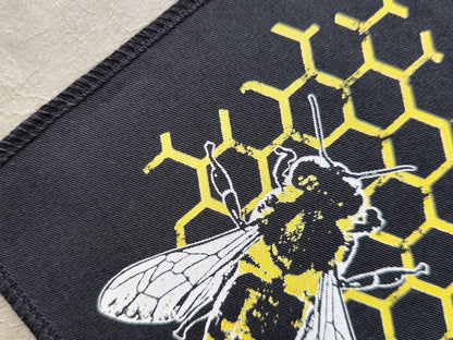 Bee Comb Patch | Handmade Screen Printed Patch | Sew On Patch