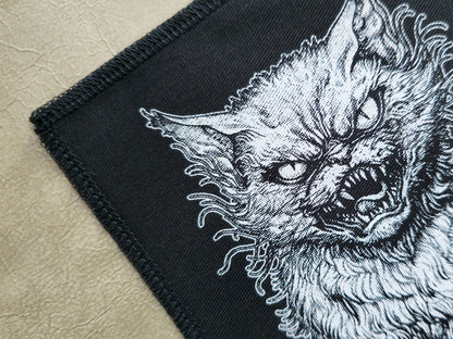 Freaky Cat Patch | Handmade Screen Printed Patch | Sew On Patch