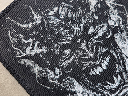 Screaming Devil Patch | Handmade Screen Printed Patch | Sew On Patch