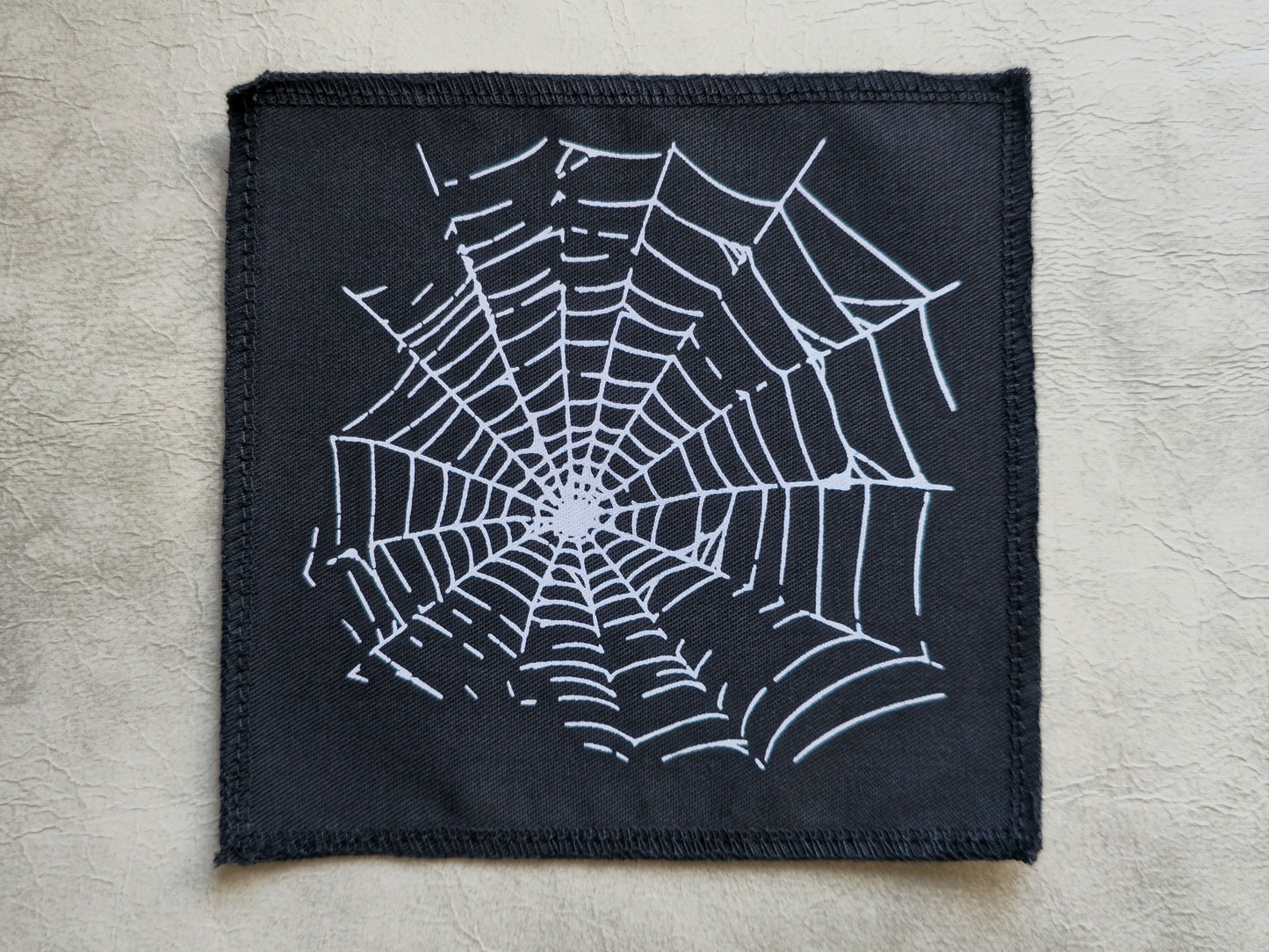 Spider Web Patch | Handmade Screen Printed Patch | Sew On Patch