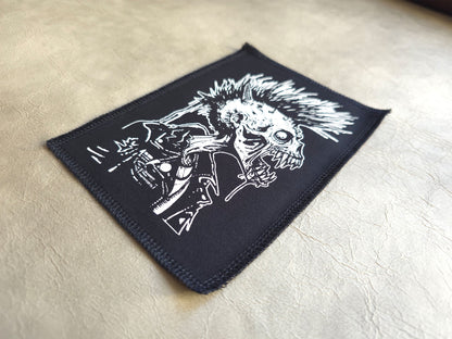 Zombie Punx Patch | Handmade Screen Printed | Punk Sew on Patch