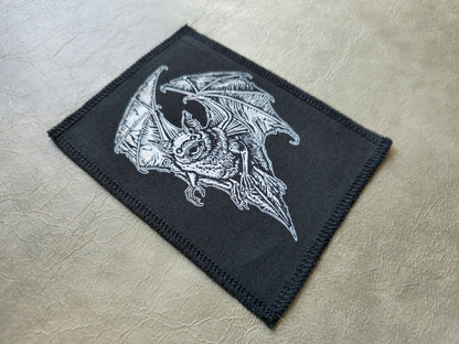 Screaming Chiroptera Patch | Handmade Screen Printed Patch | Sew On Patch