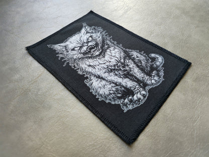 Freaky Cat Patch | Handmade Screen Printed Patch | Sew On Patch