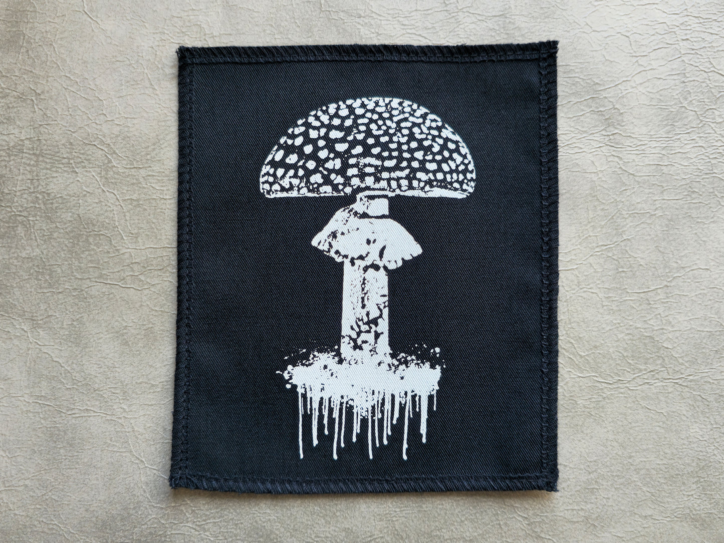 Toadstool Mushroom Patch |  Handmade Screen Printed Patch | Sew On Patch