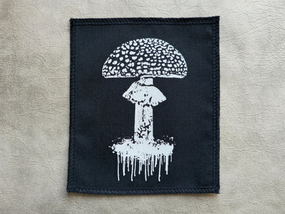 Toadstool Mushroom Patch |  Handmade Screen Printed Patch | Sew On Patch