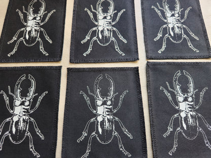 Stag Beetle Patch |  Handmade Screen Printed Patch | Sew On Patch