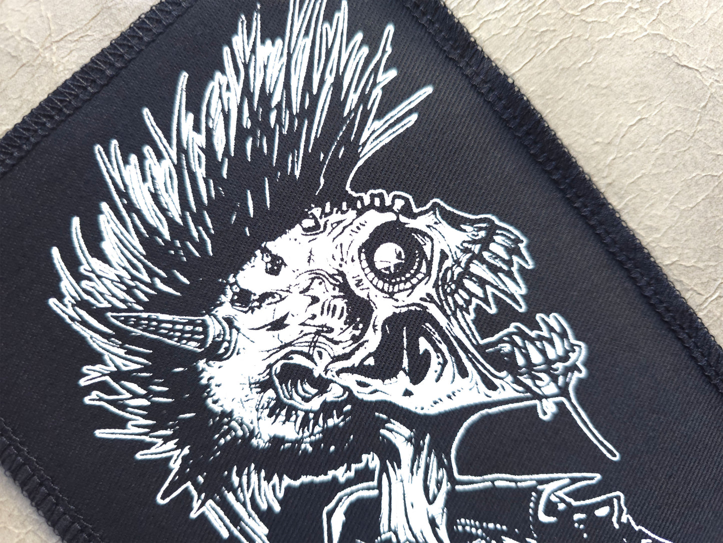 Zombie Punx Patch | Handmade Screen Printed | Punk Sew on Patch