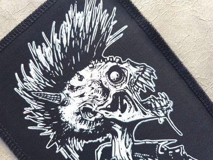 Zombie Punx Patch | Handmade Screen Printed | Punk Sew on Patch