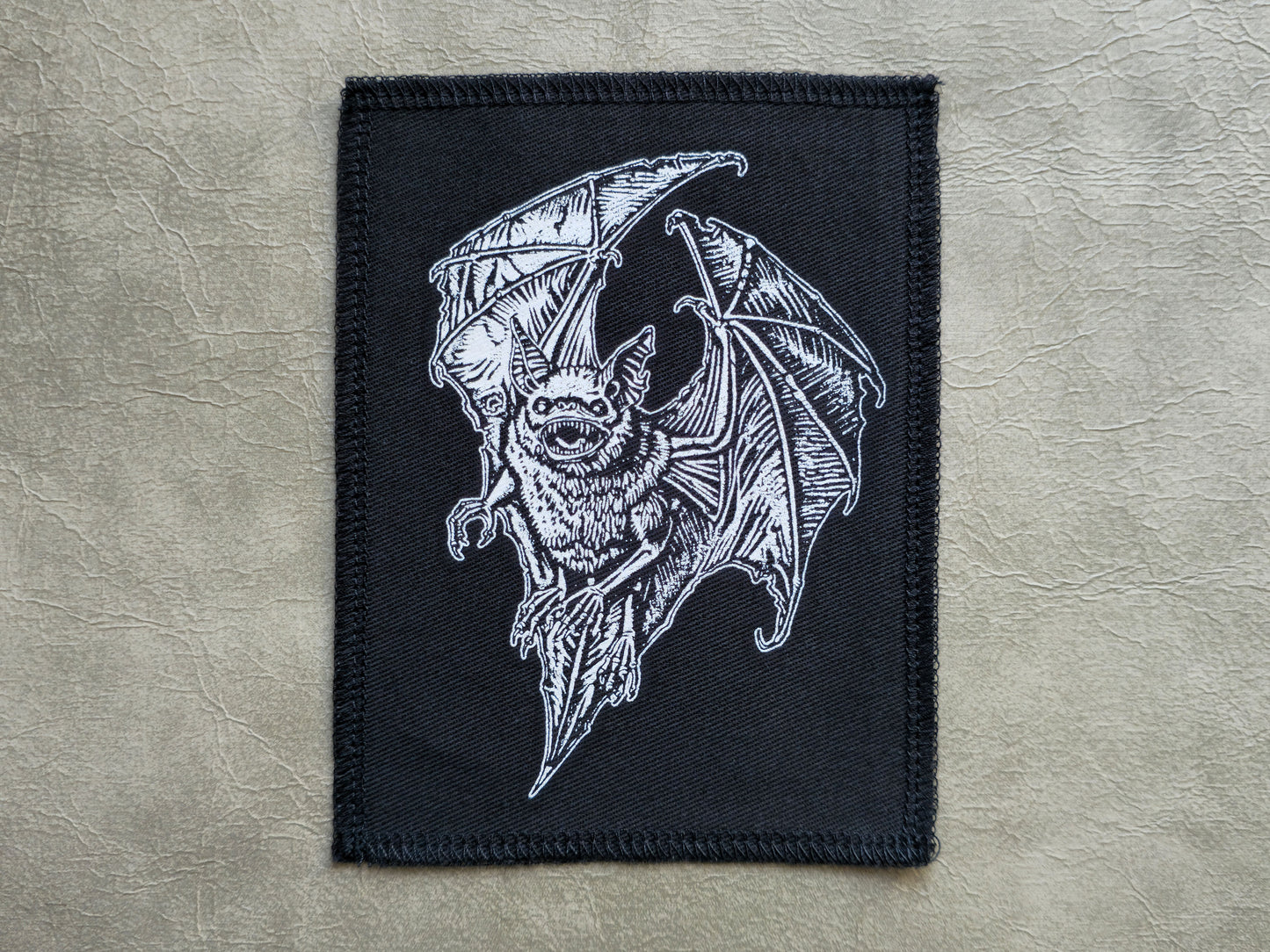 Screaming Chiroptera Patch | Handmade Screen Printed Patch | Sew On Patch
