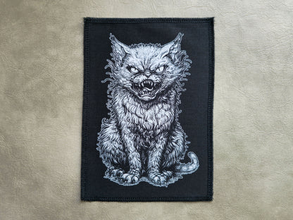 Freaky Cat Patch | Handmade Screen Printed Patch | Sew On Patch