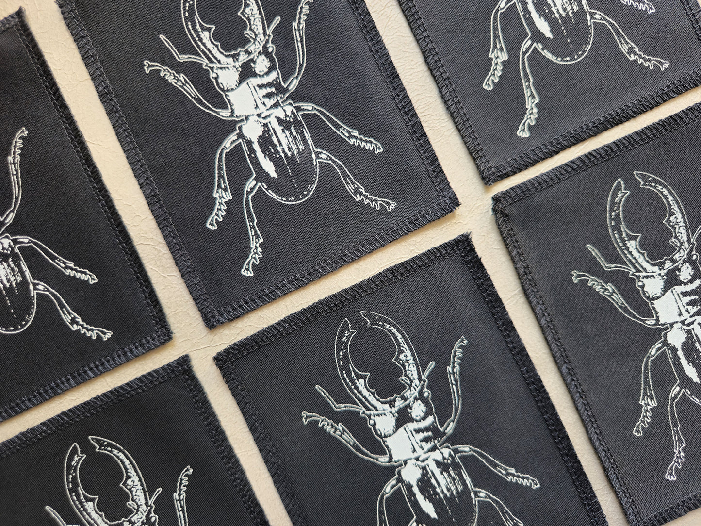 Stag Beetle Patch |  Handmade Screen Printed Patch | Sew On Patch