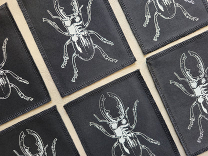 Stag Beetle Patch |  Handmade Screen Printed Patch | Sew On Patch