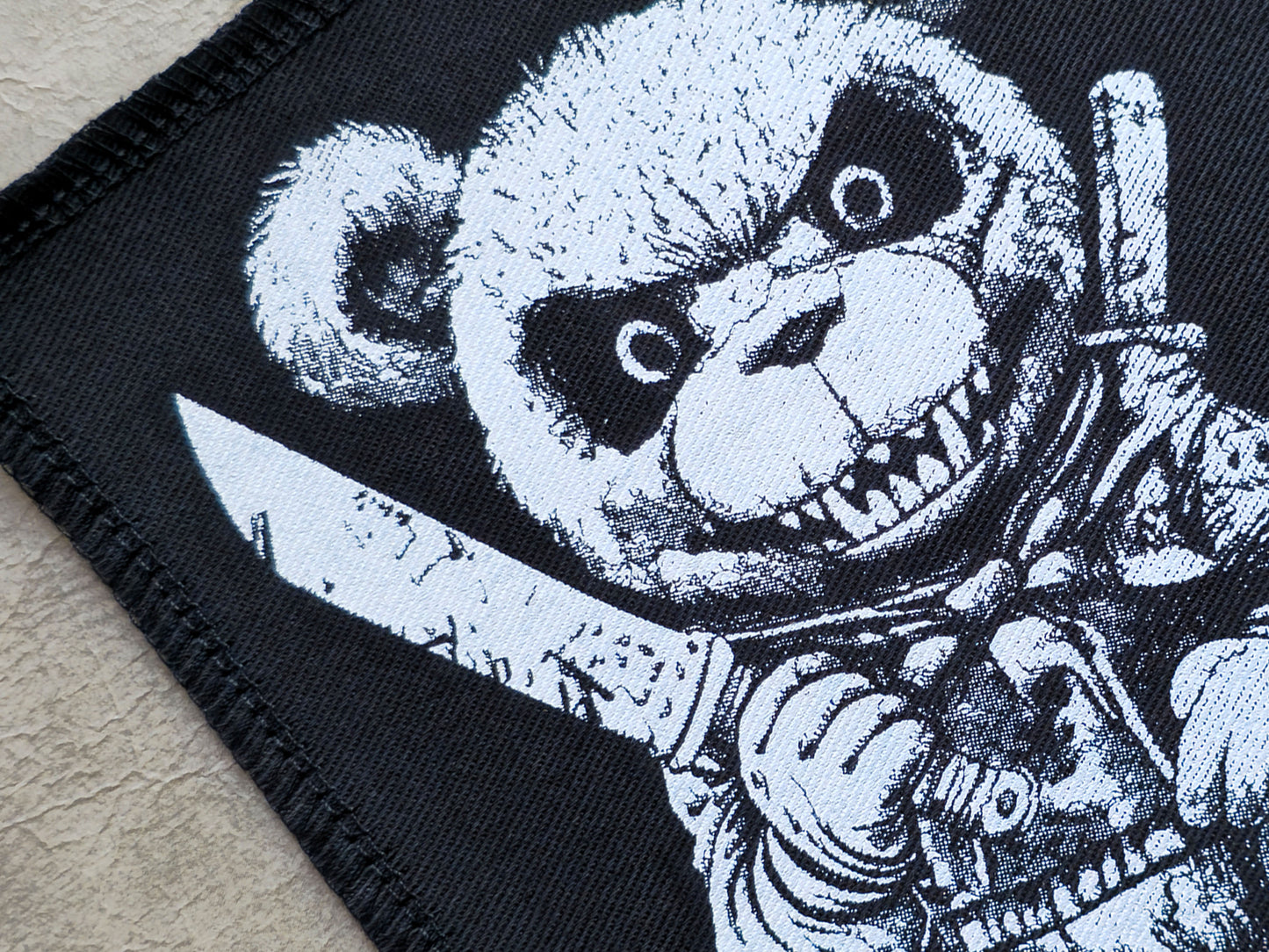 Killer Teddy Bear Patch | Handmade Screen Printed Patch | Sew on Patch