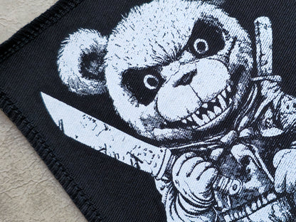 Killer Teddy Bear Patch | Handmade Screen Printed Patch | Sew on Patch
