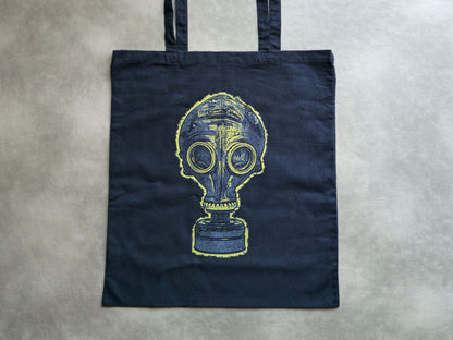 Gasmask Tote Bag | Screen Printed Rat Tote | Cotton Tote Bag