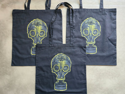 Gasmask Tote Bag | Screen Printed Rat Tote | Cotton Tote Bag