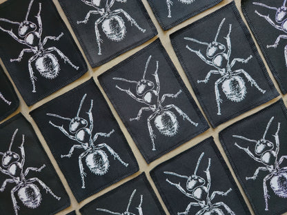 Ant Patch | Handmade Screen Printed Patch | Sew on Patch