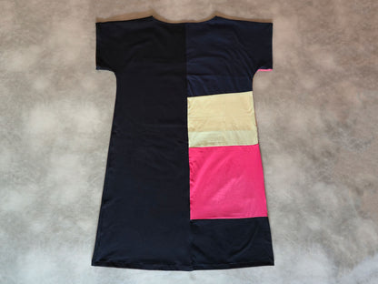 Screaming Rat Patch Dress | Handmade Screen Printed Dress | Zero waste Patchwork Dress