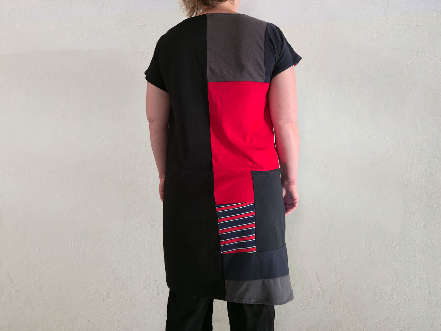 Baphomet Patch Dress | Handmade Screen Printed Dress | Zero waste Patchwork Dress