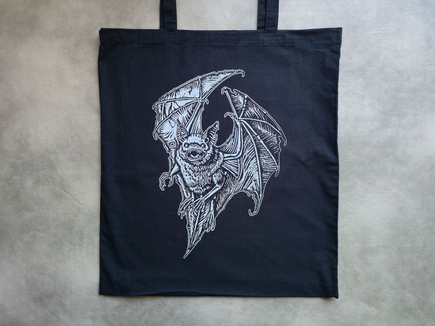 Screaming Chiroptera Tote Bag | Screen Printed Bat | Cotton Tote Bag
