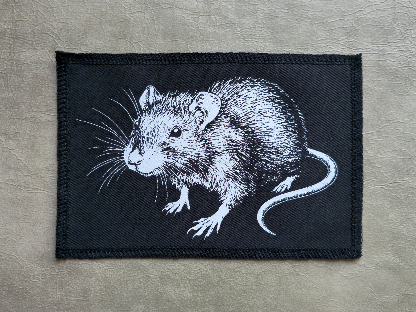 Rat Patch | Handmade Screen Printed Patch | Sew on Patch